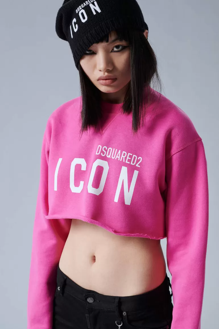 Femme Dsquared2 Sweatshirts*Be Icon Cool Cropped Sweater