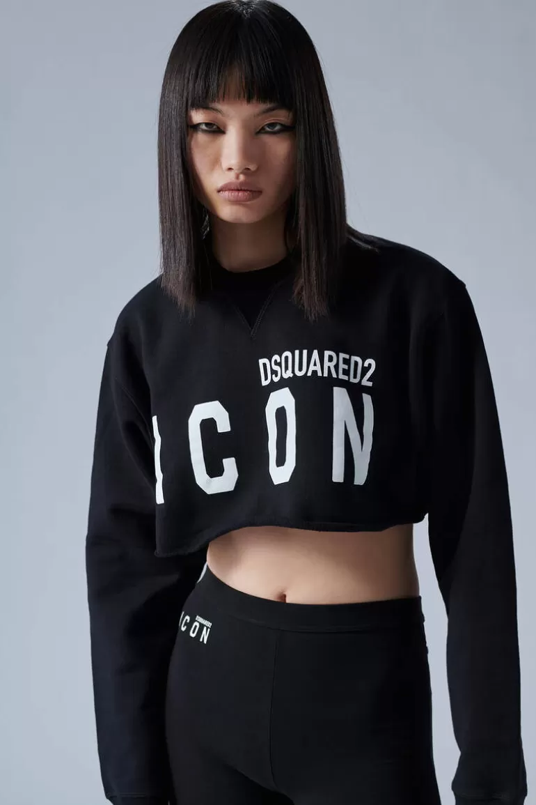 Femme Dsquared2 Sweatshirts*Be Icon Cool Cropped Sweater