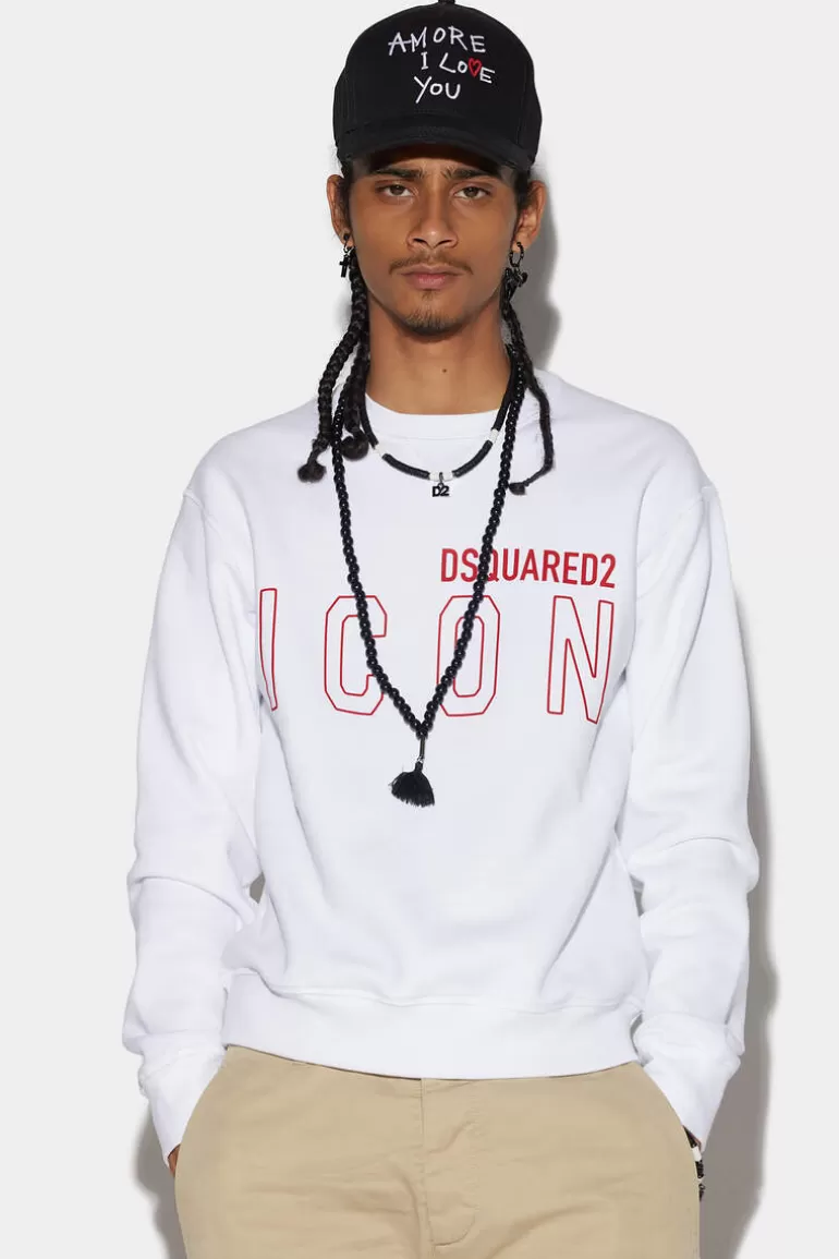 Homme Dsquared2 Sweatshirts*Be Icon Outline Sweatshirt