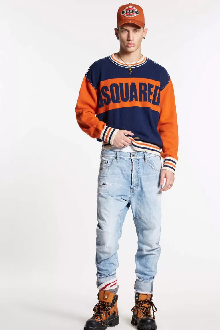 Homme Dsquared2 Jeans*Beverly Hills Light Wash Tailored Combat Jeans