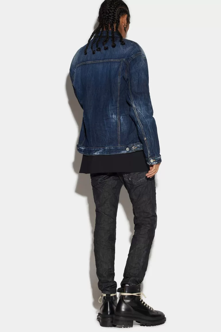 Homme Dsquared2 Jeans*Black Clean Wash Skater Jeans