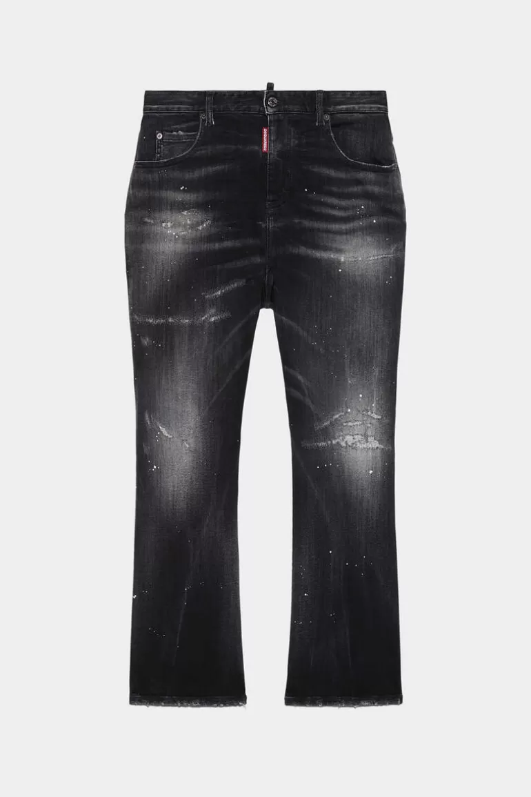 Femme Dsquared2 Jeans*Black Wash High Waist Bell Bottom Jeans