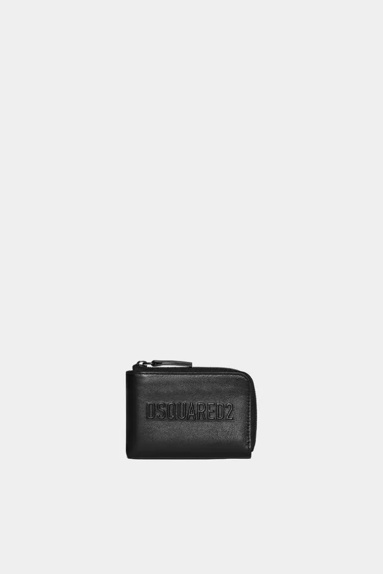 Femme Dsquared2 Petits Accessoires En Cuir*Bob Zip Wallet