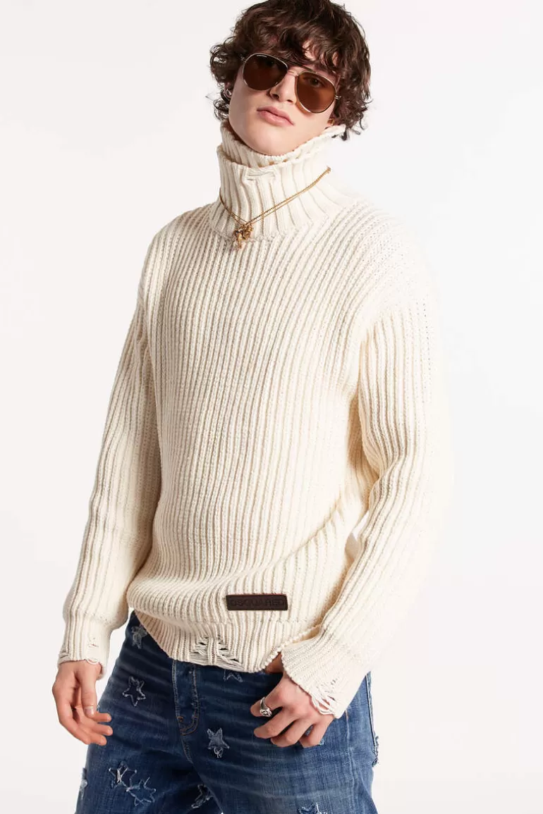 Homme Dsquared2 Tricots*Broken Stitch Double Knit