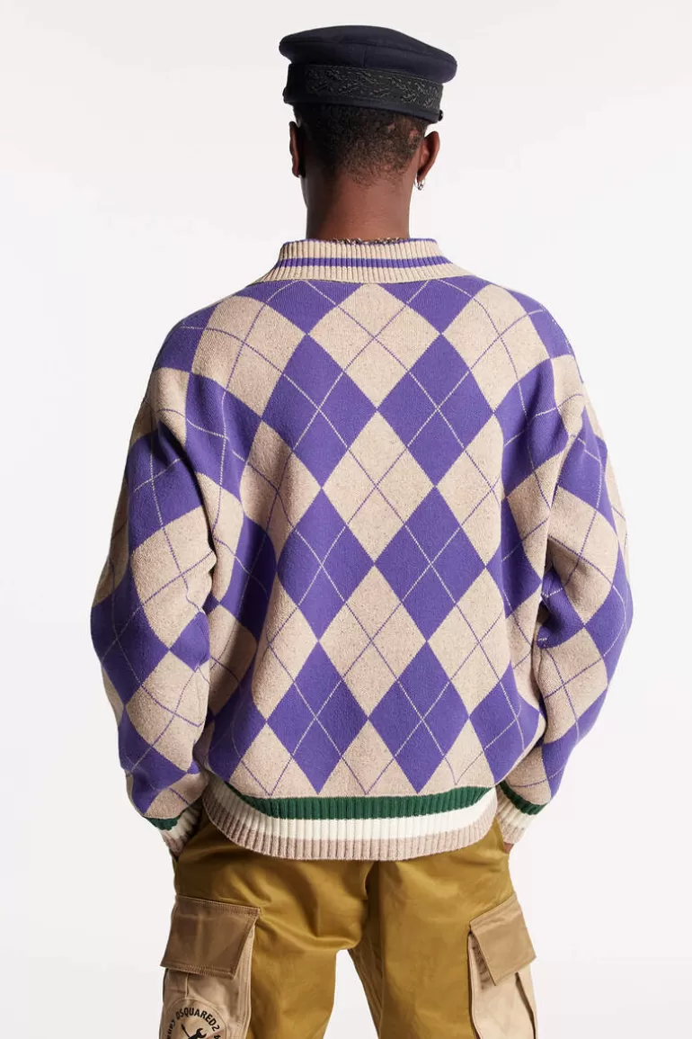 Homme Dsquared2 Tricots*D2 Argyle Polo Knit