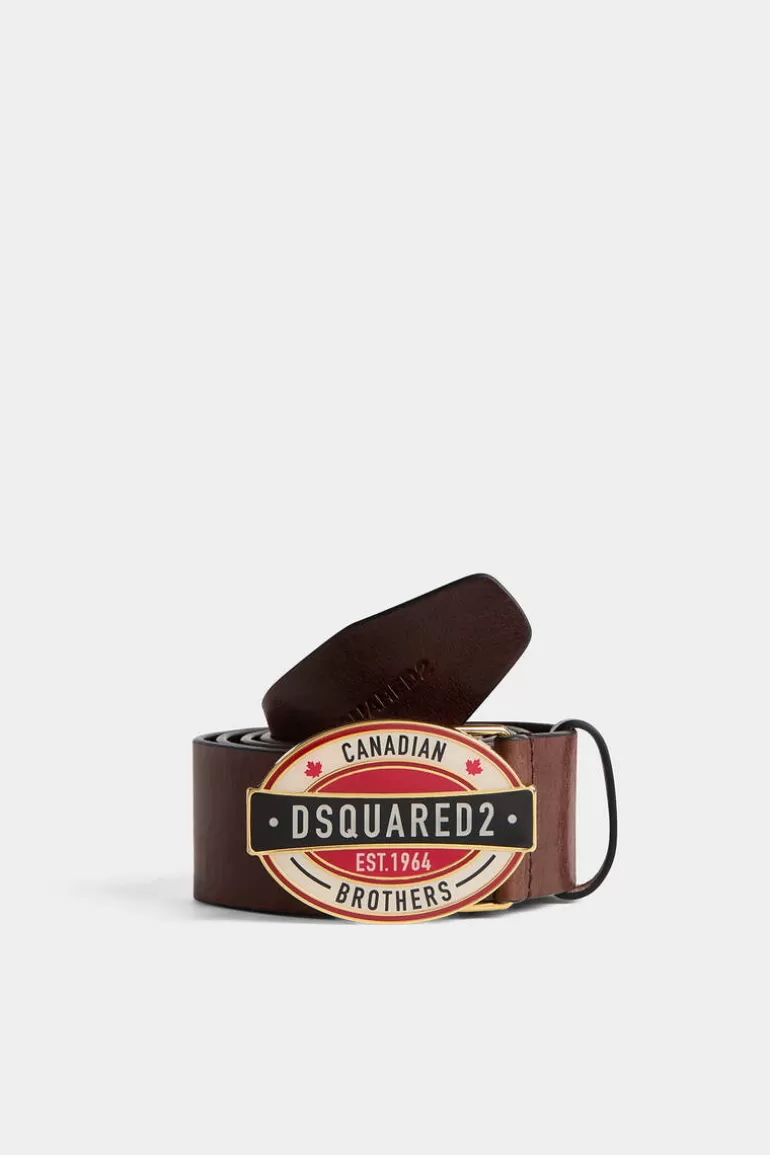 Homme Dsquared2 Ceintures*D2 Canadian Brothers Plaque Belt