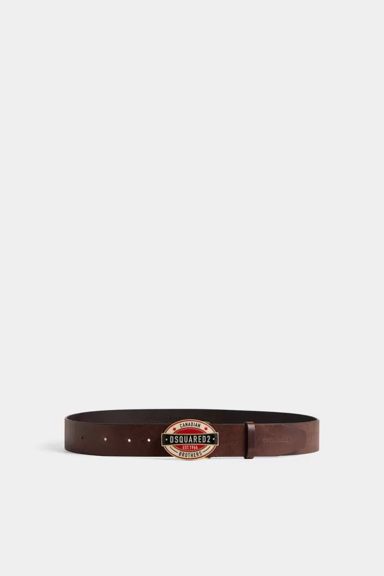 Homme Dsquared2 Ceintures*D2 Canadian Brothers Plaque Belt