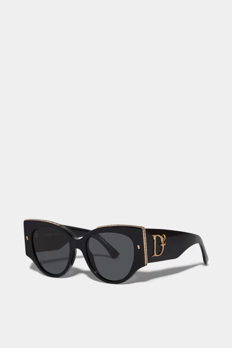 Femme Dsquared2 Lunettes*D2 Hype Black Sunglasses