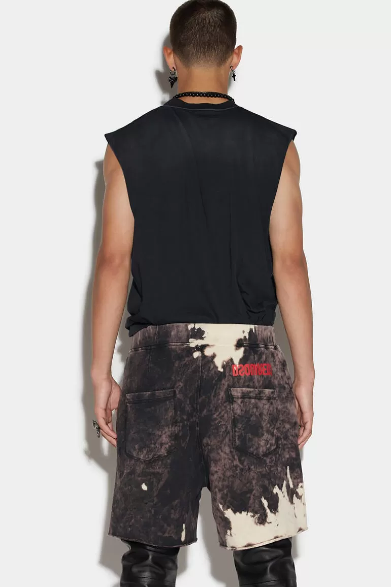 Homme Dsquared2 Shorts*D2 Reverse Tie&Dyed Long Arnold Short