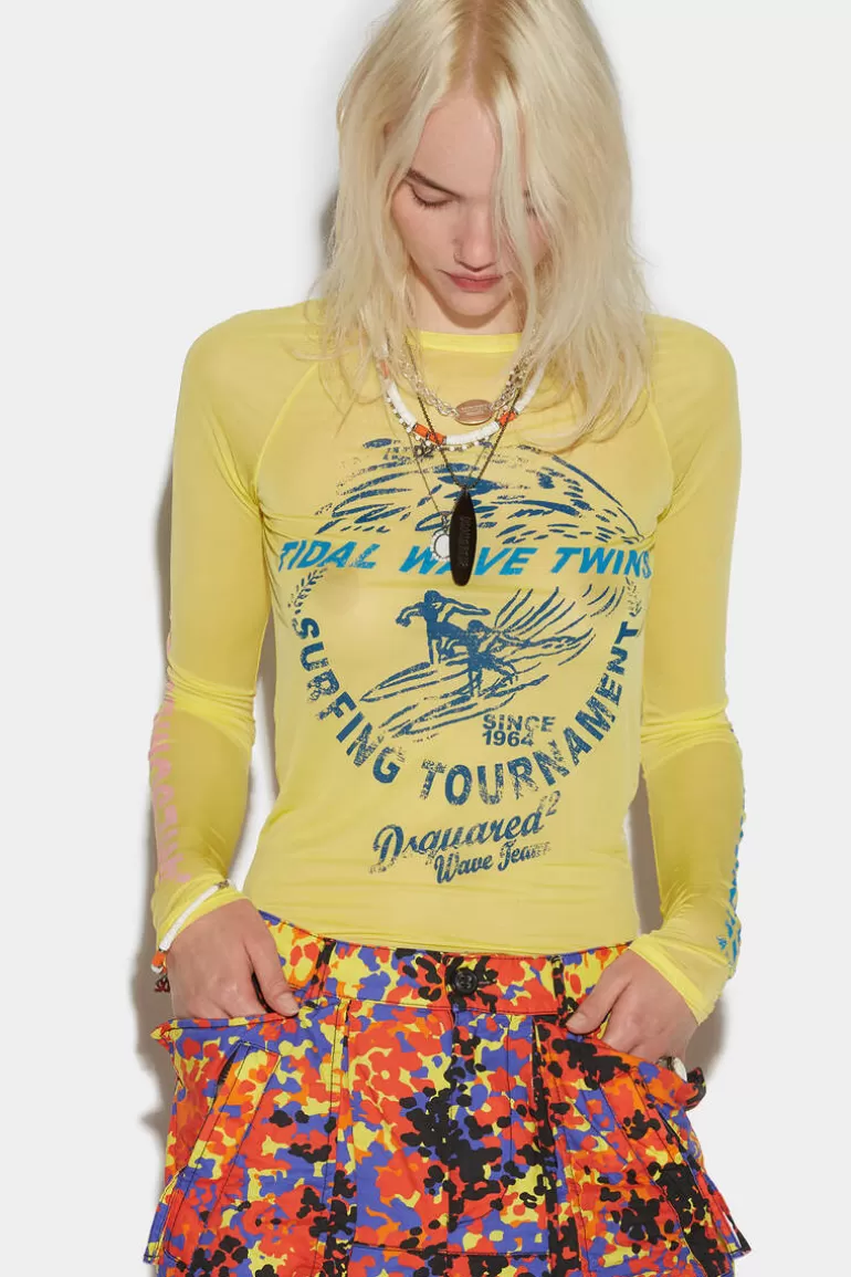 Femme Dsquared2 Tops Et T-Shirts*D2 Wave Twins Longsleeves T-Shirt