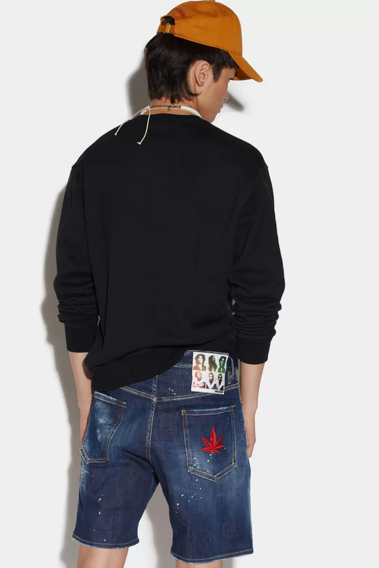 Homme Dsquared2 Shorts*Dark Bob Wash Marine Shorts