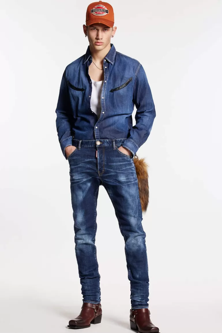 Homme Dsquared2 Jeans*Dark Clean Wash Cool Guy Jeans