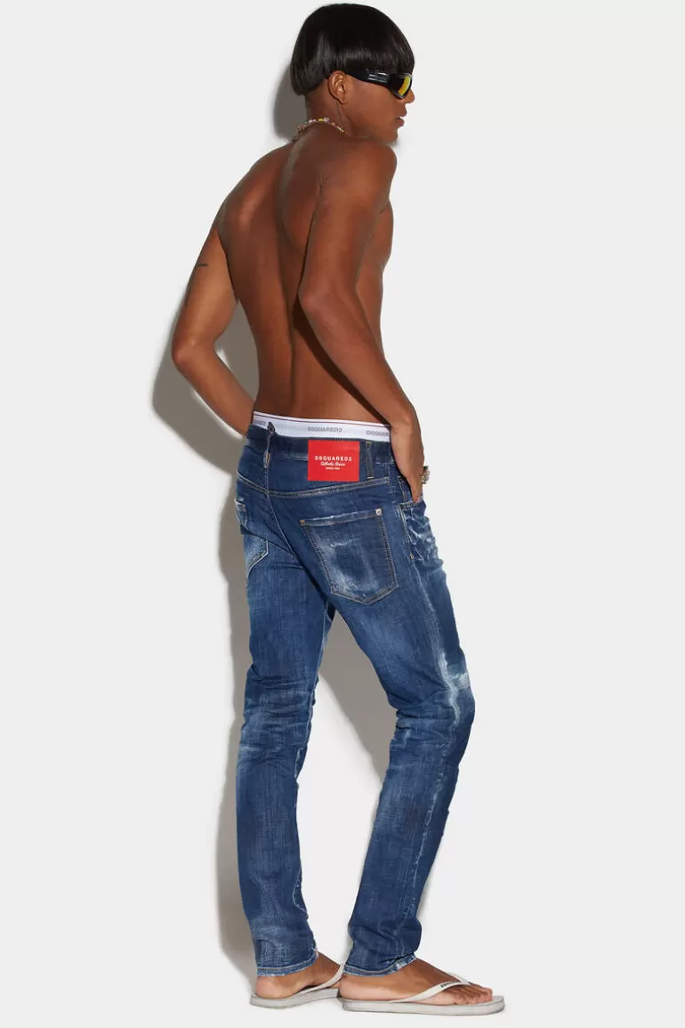 Homme Dsquared2 Jeans*Dark Crinckle Wash Cool Guy Jeans