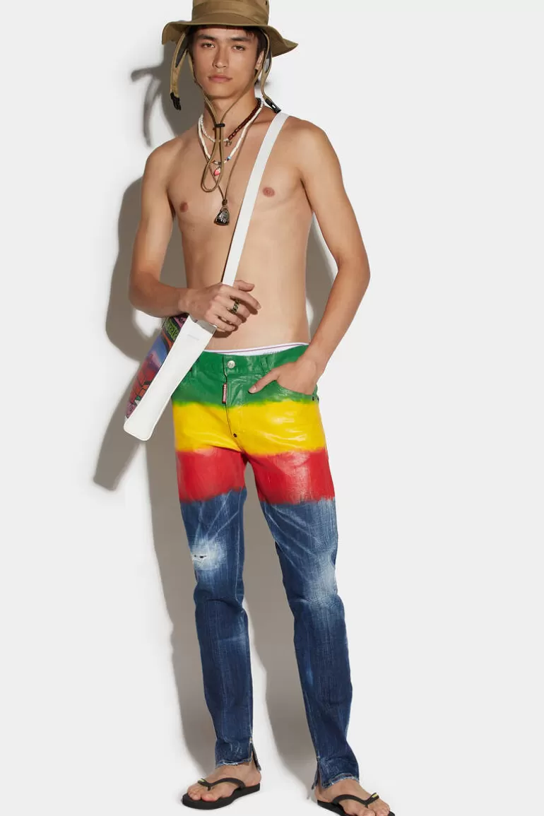 Homme Dsquared2 Jeans*Dark Rasta Wash Cool Guy Jeans