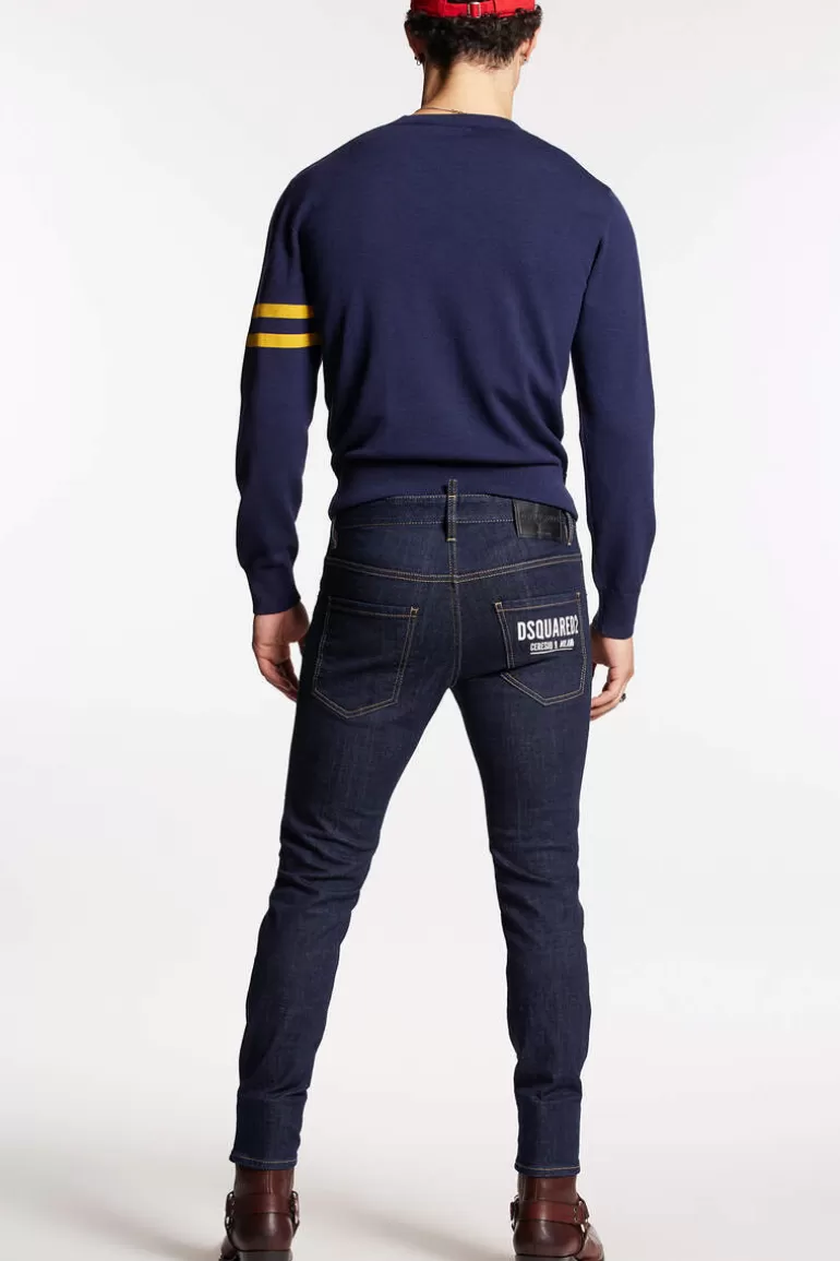 Homme Dsquared2 Jeans*Dark Rince Wash Skater Jeans