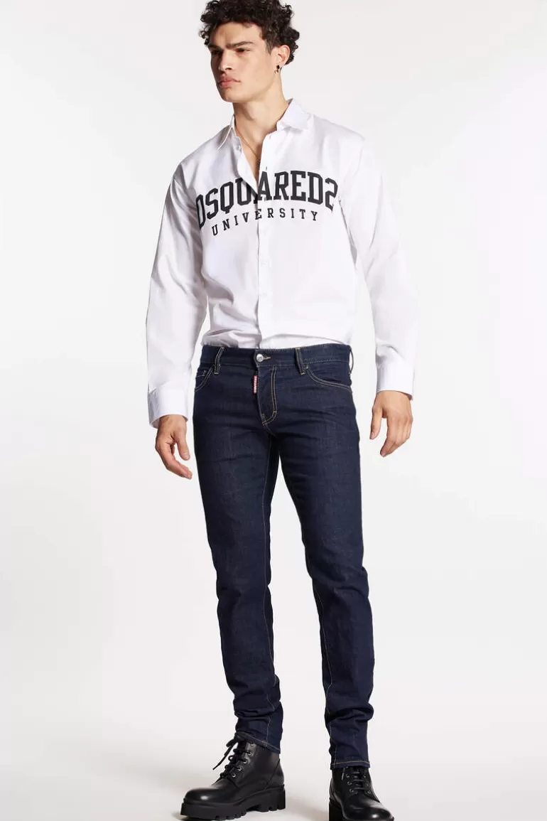 Homme Dsquared2 Jeans*Dark Rinse Wash Slim Jeans