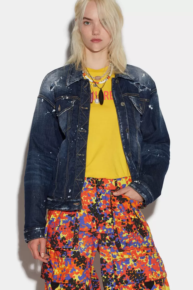 Femme Dsquared2 Manteaux & Vêtements D'Extérieur*Dark Ripped Wash Reversible Mix Jacket