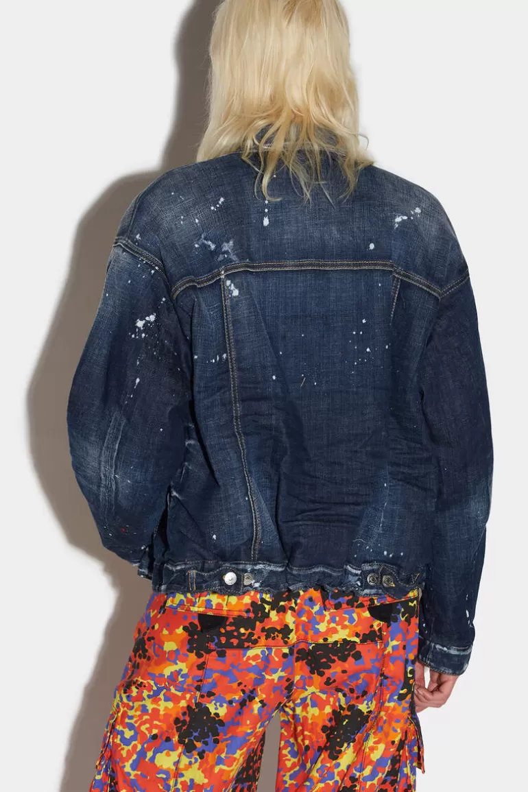 Femme Dsquared2 Manteaux & Vêtements D'Extérieur*Dark Ripped Wash Reversible Mix Jacket