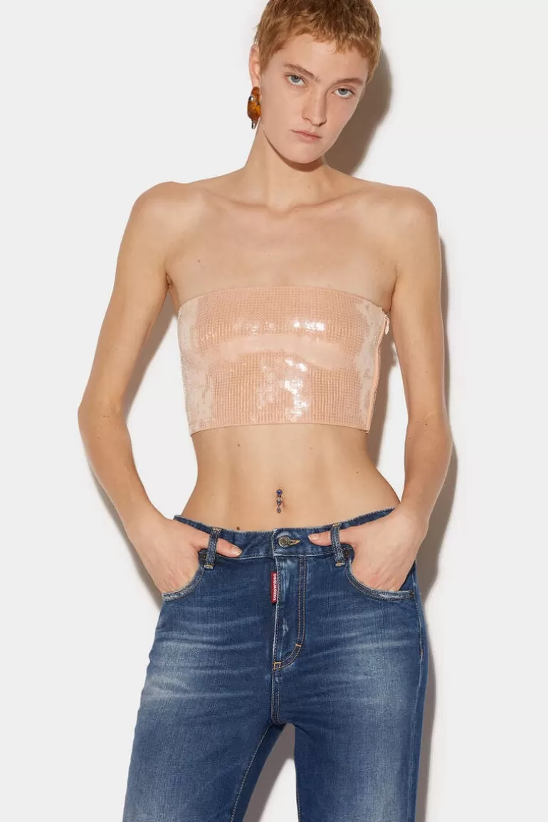 Femme Dsquared2 Tops Et T-Shirts*Disco Sequin Tube Top