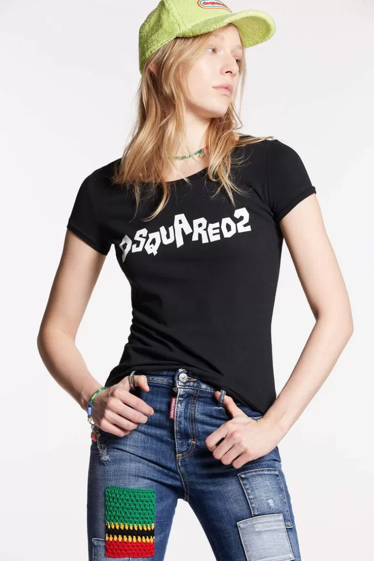 Femme Dsquared2 Tops Et T-Shirts* Logo Scoop T-Shirt