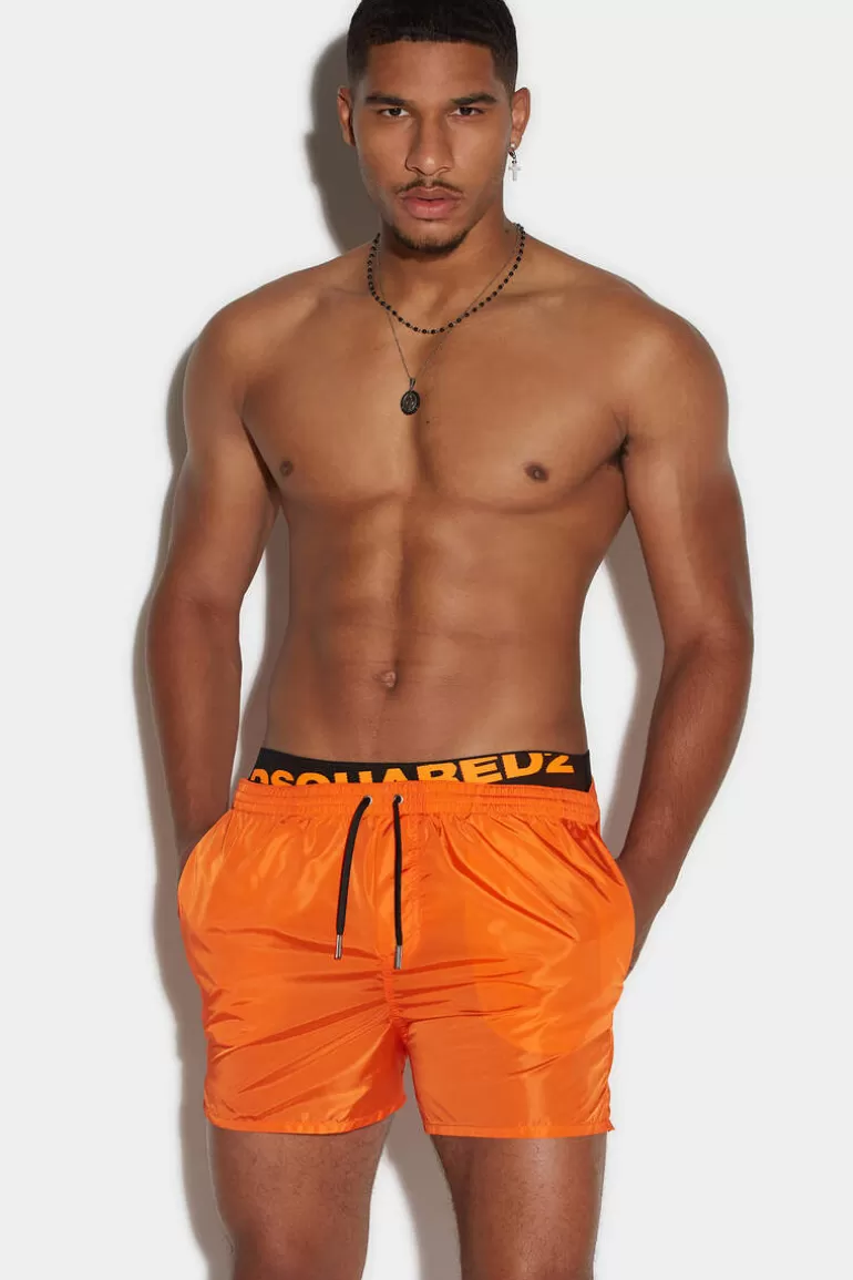 Homme Dsquared2 Mode Plage* Slanted Logo Boxer Midi