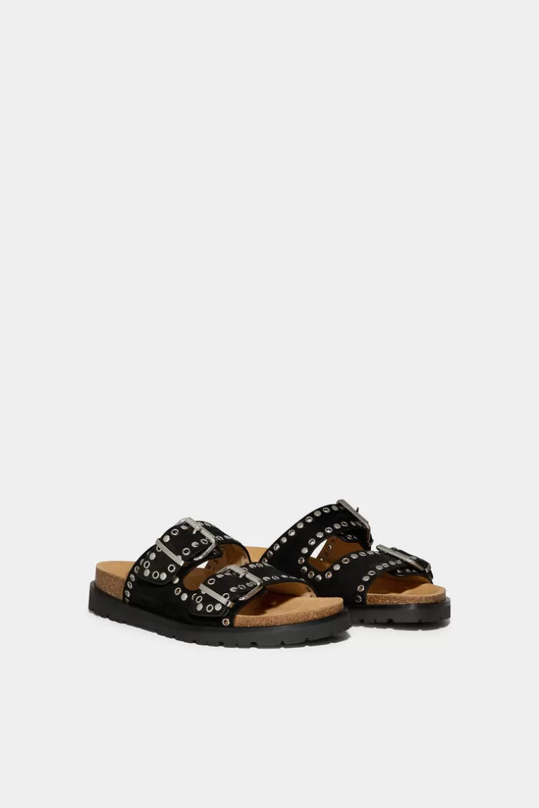 Homme Dsquared2 Sandales*Gothic Grunge Flat Sandals