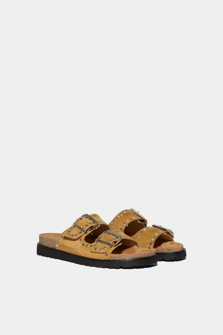 Homme Dsquared2 Sandales*Gothic Grunge Flat Sandals