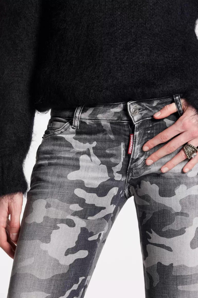 Femme Dsquared2 Jeans*Grey Camo Wash Jennifer Jeans