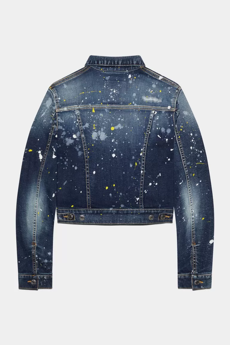 Femme Dsquared2 Manteaux & Vêtements D'Extérieur*Honey Dark Crystal Wash Twiggy Jean Jacket