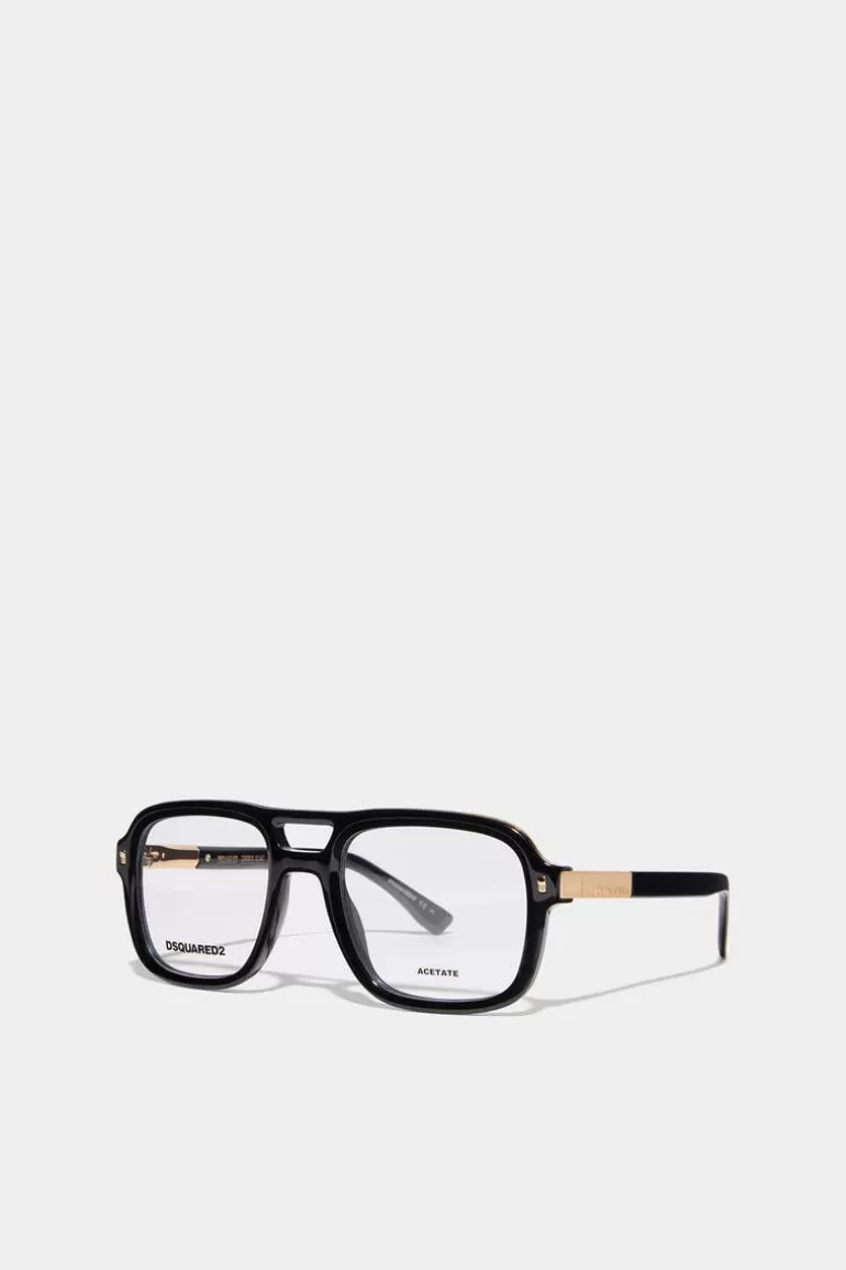 Femme Dsquared2 Lunettes*Hype Black Gold Optical Glasses