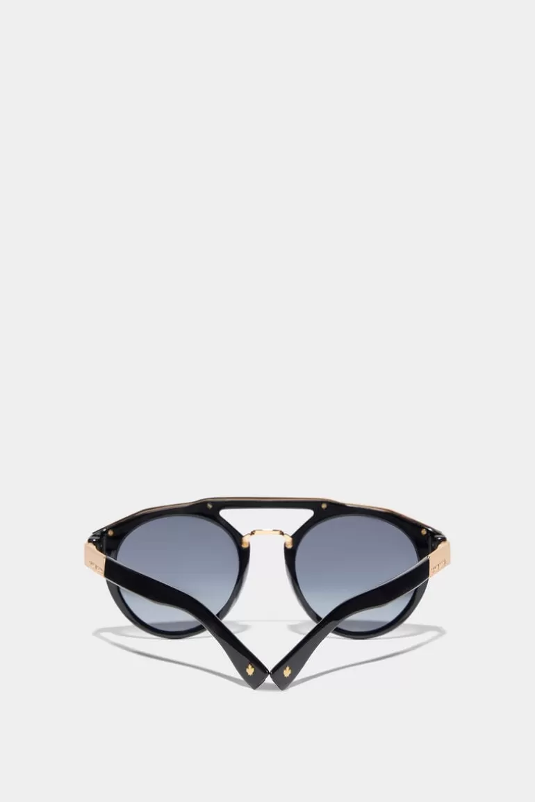 Femme Dsquared2 Lunettes*Hype Black Gold Sunglasses