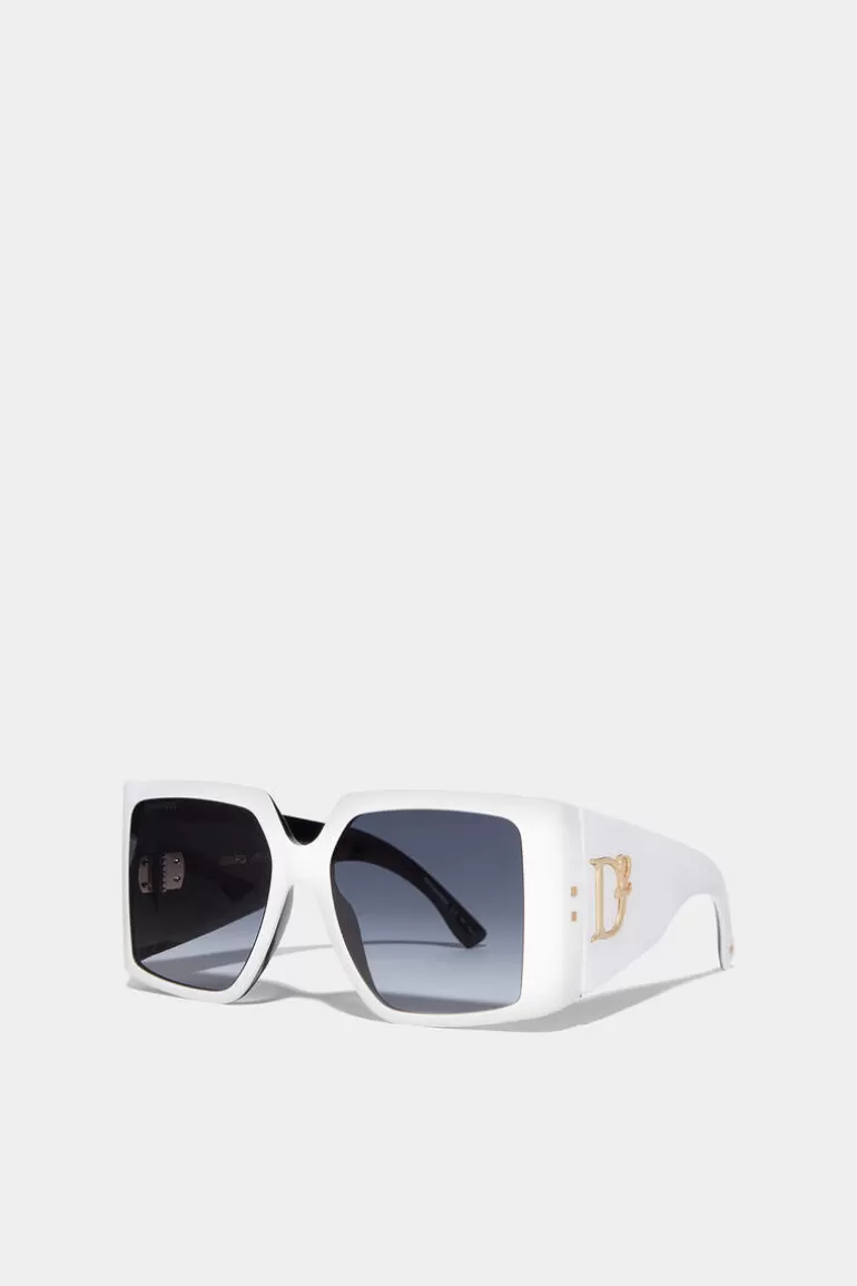 Homme Dsquared2 Lunettes*Hype White Black Sunglasses