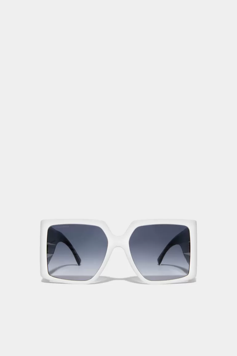 Homme Dsquared2 Lunettes*Hype White Black Sunglasses