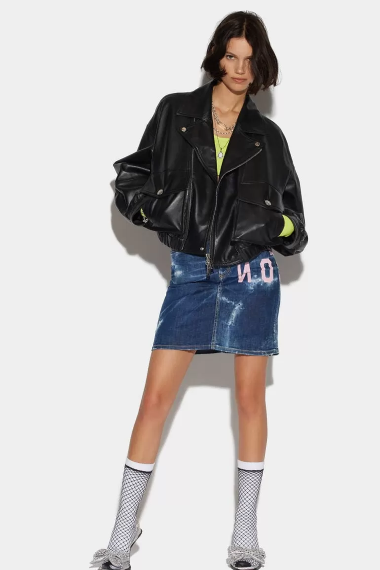 Femme Dsquared2 Jupes*Icon Cracked Skirt