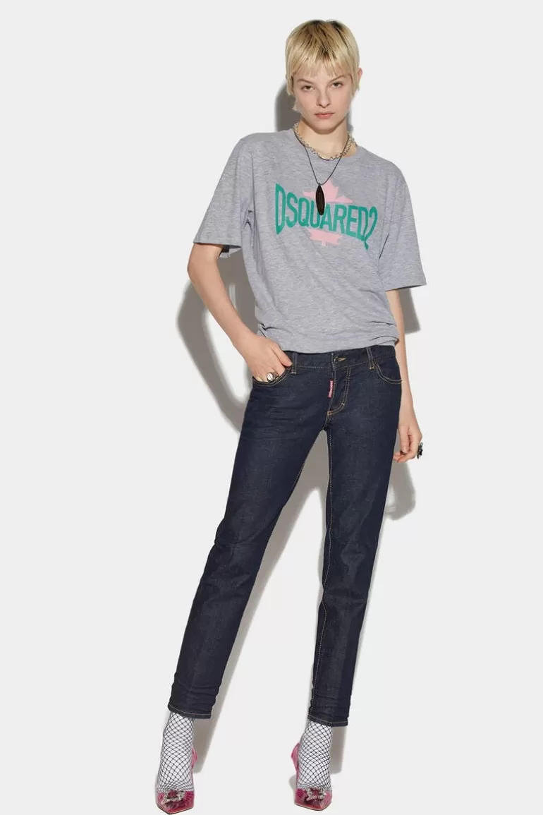 Femme Dsquared2 Jeans*Icon Dark Wash Jennifer Cropped Jeans