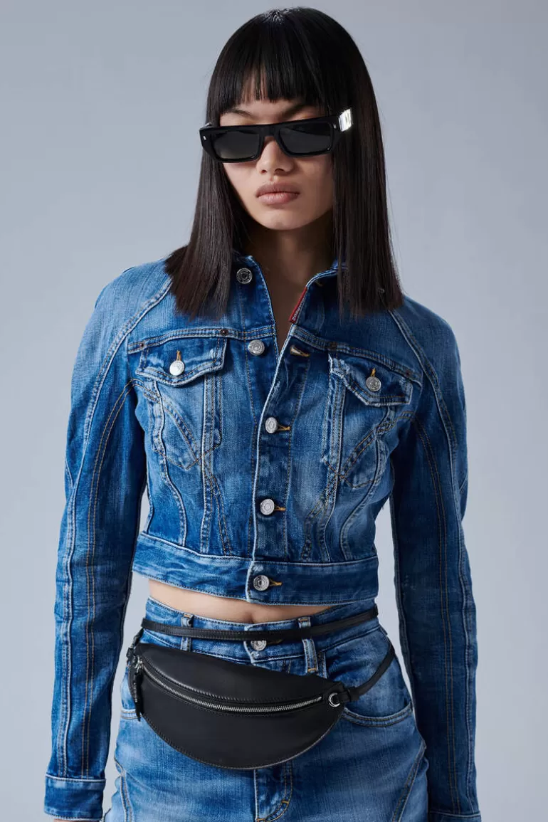 Femme Dsquared2 Manteaux & Vêtements D'Extérieur*Icon Medium Wash Denim Jacket