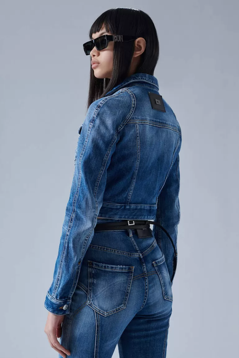 Femme Dsquared2 Manteaux & Vêtements D'Extérieur*Icon Medium Wash Denim Jacket