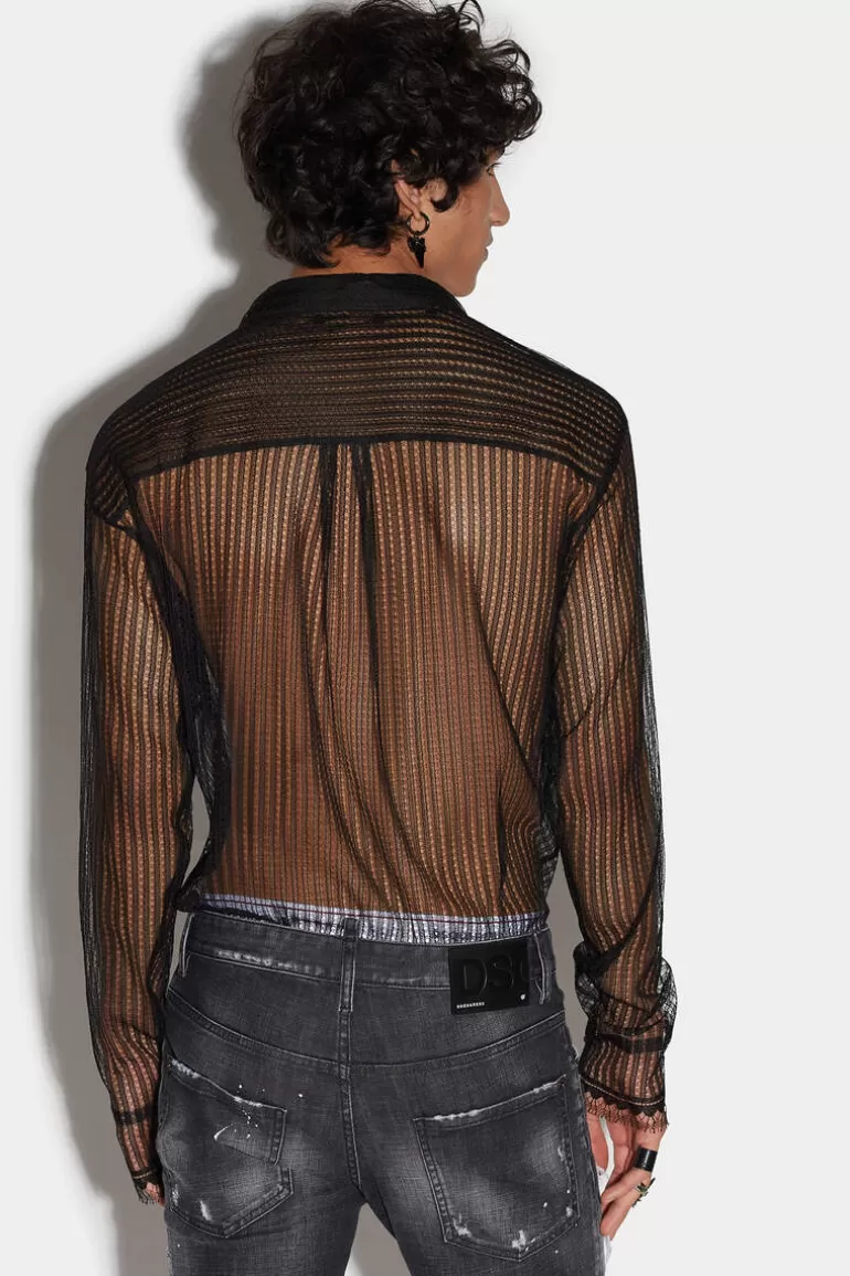 Homme Dsquared2 Chemises*Lace Dropped Shoulder Shirt