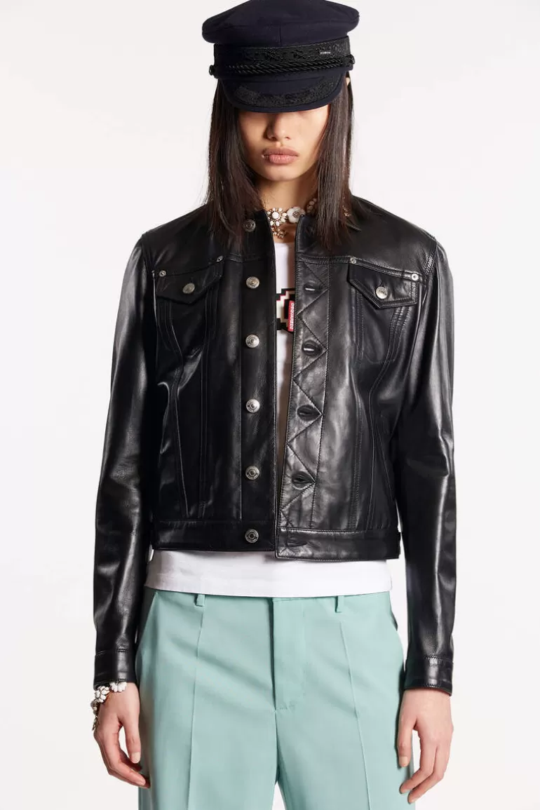 Femme Dsquared2 Manteaux & Vêtements D'Extérieur*Leather Boyfriend Jacket