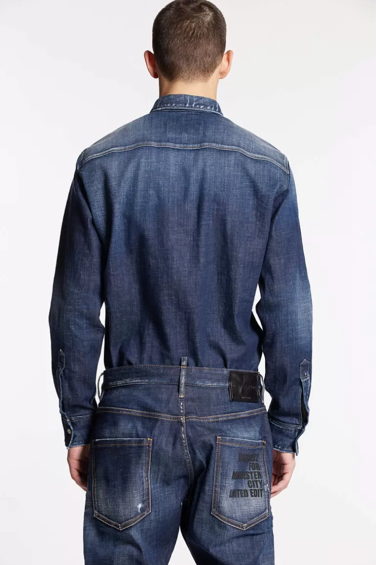 Homme Dsquared2 Chemises*Manchester City Denim Shirt