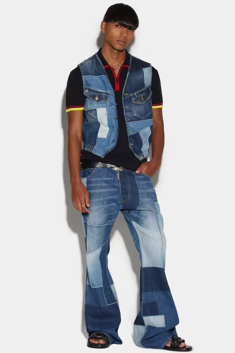 Homme Dsquared2 Jeans*Patchwork Wash Bob Jeans