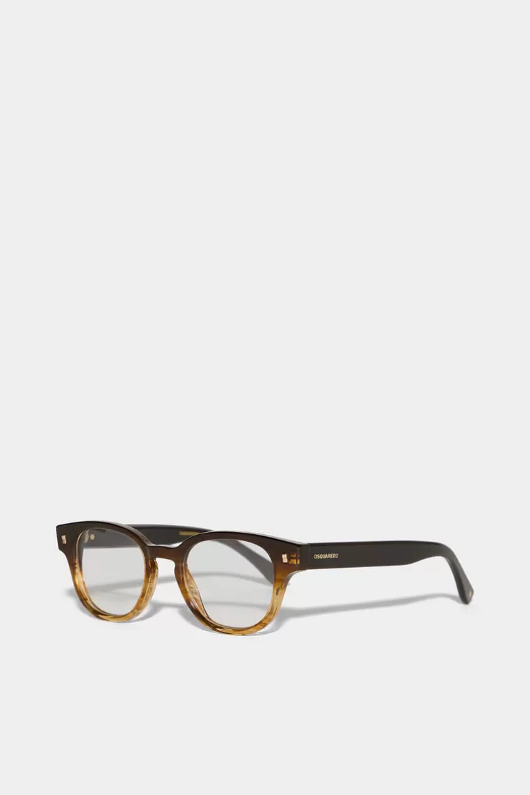 Homme Dsquared2 Lunettes*Refined Brown Horn Optical Glasses