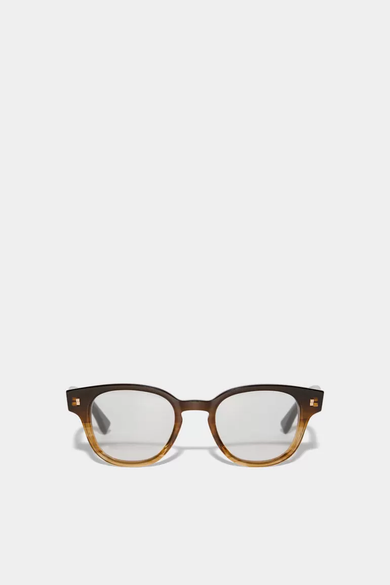 Homme Dsquared2 Lunettes*Refined Brown Horn Optical Glasses