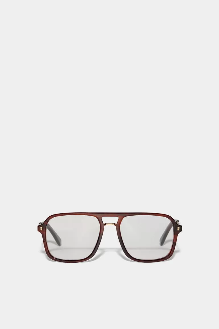 Homme Dsquared2 Lunettes*Refined Brown Horn Optical Glasses