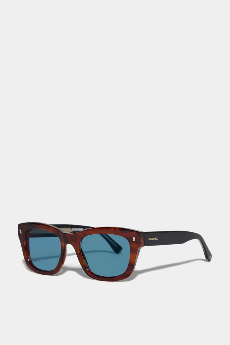 Homme Dsquared2 Lunettes*Refined Brown Horn Sunglasses