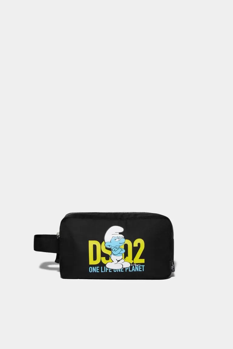 Homme Dsquared2 Petits Accessoires En Cuir*Smurfs Beauty Case