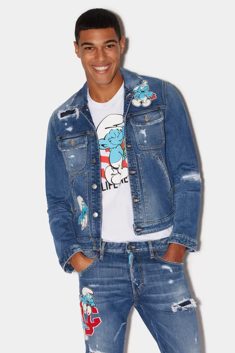 Homme Dsquared2 Manteaux & Vêtements D'Extérieur*Smurfs Boxy Jeans Jacket