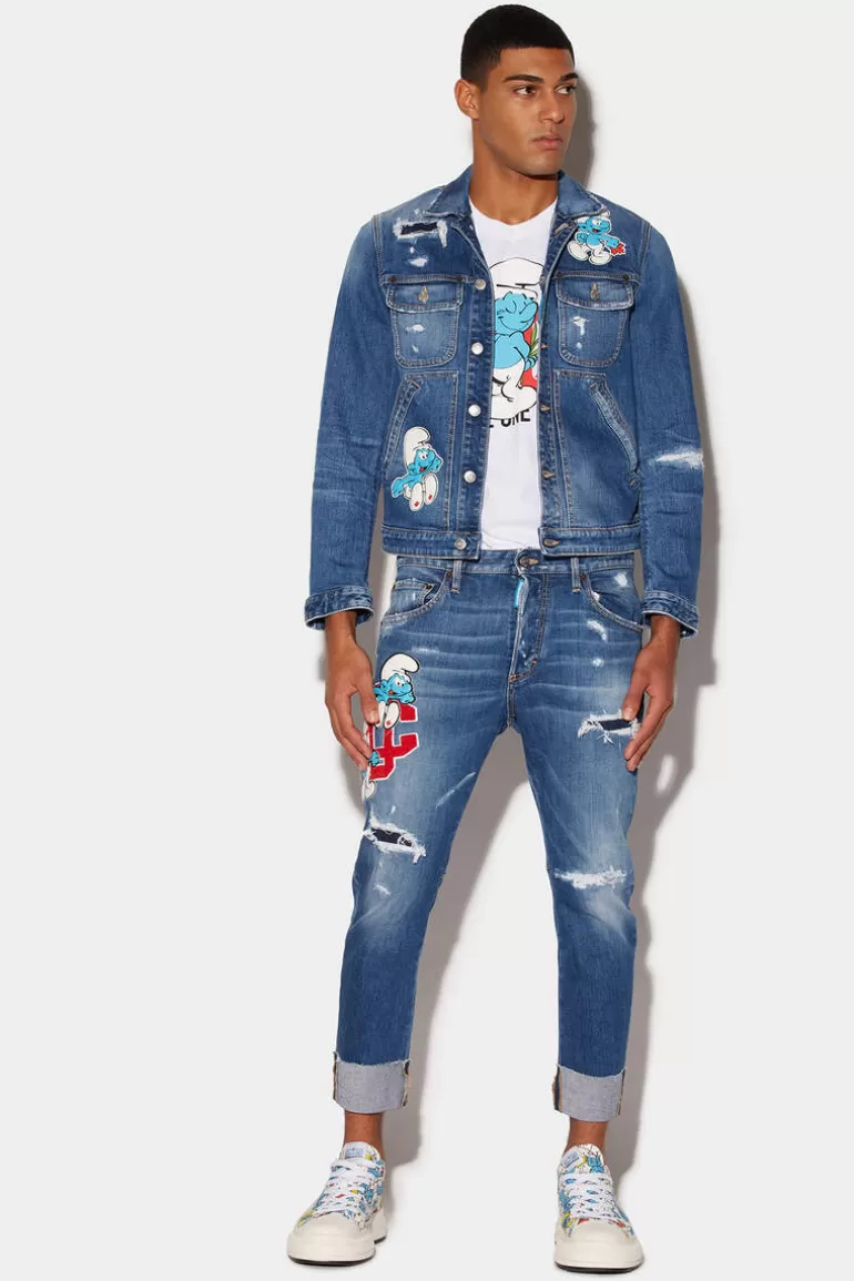 Homme Dsquared2 Jeans*Smurfs Medium Ripped Wash Sailor Jeans