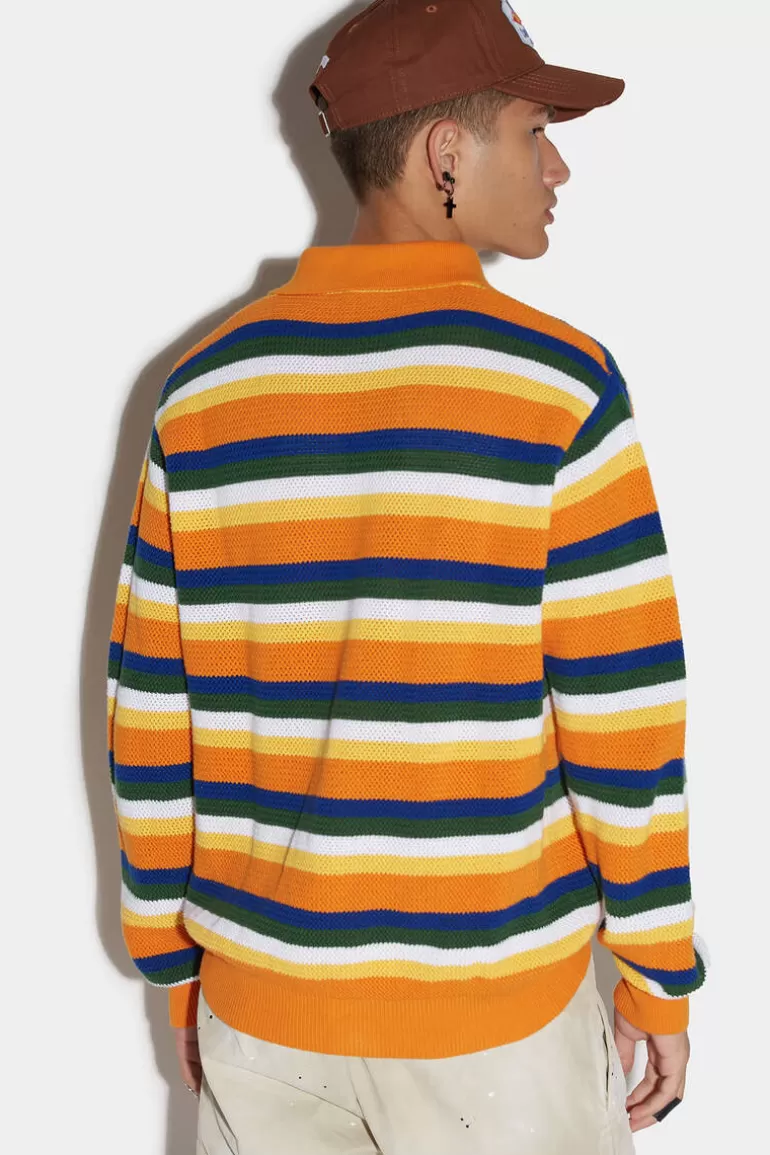 Homme Dsquared2 Tricots*Striped Polo