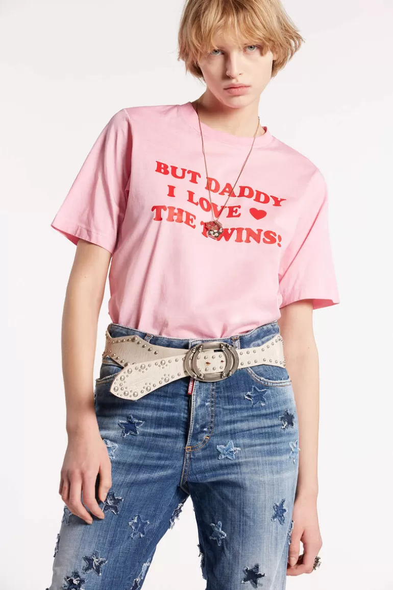 Femme Dsquared2 Tops Et T-Shirts*Super Negative Dyed Easy T-Shirt